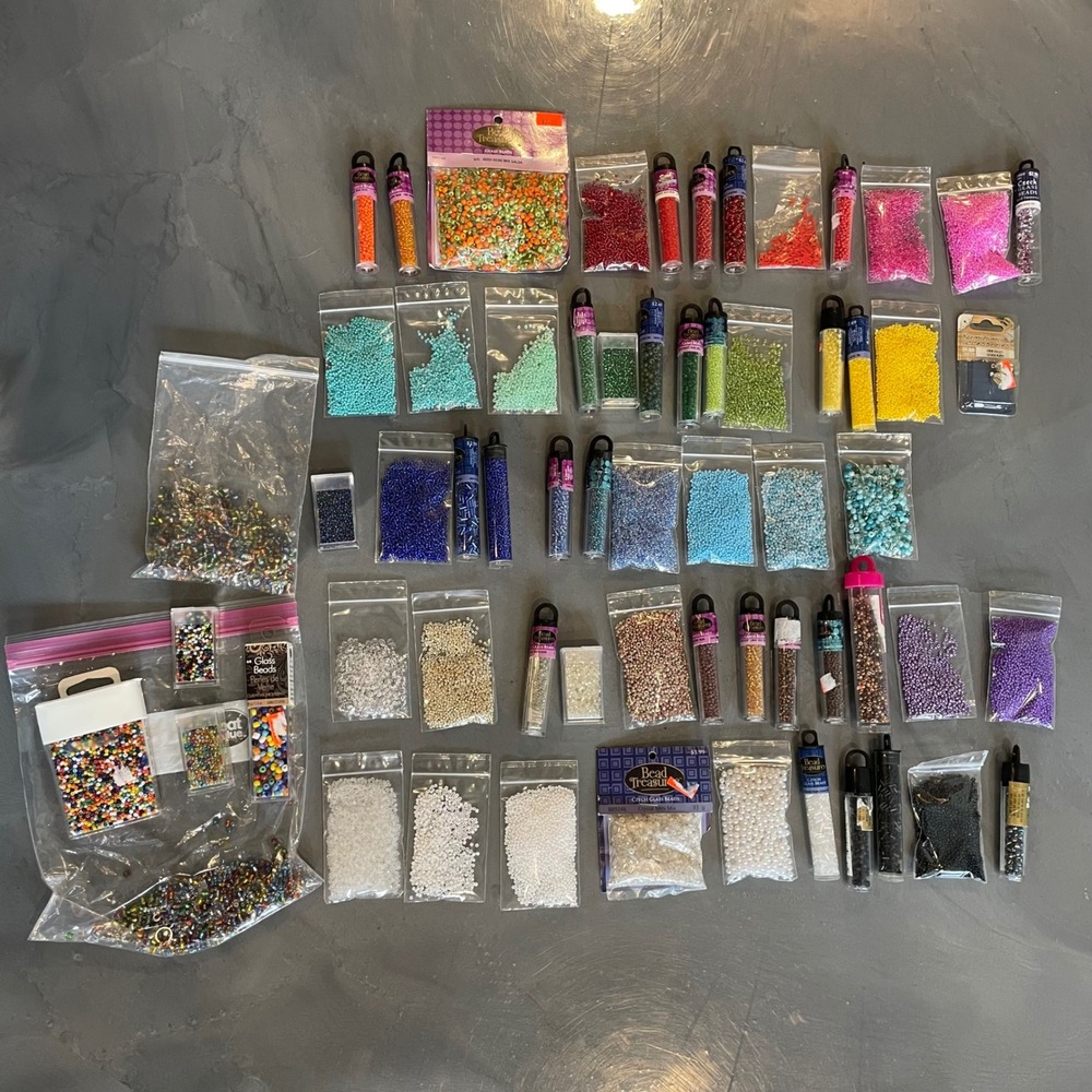 Huge Mixed Glass Seed Bead Lot Bracelet Making Bulk Craft Set Colorful Jewelry